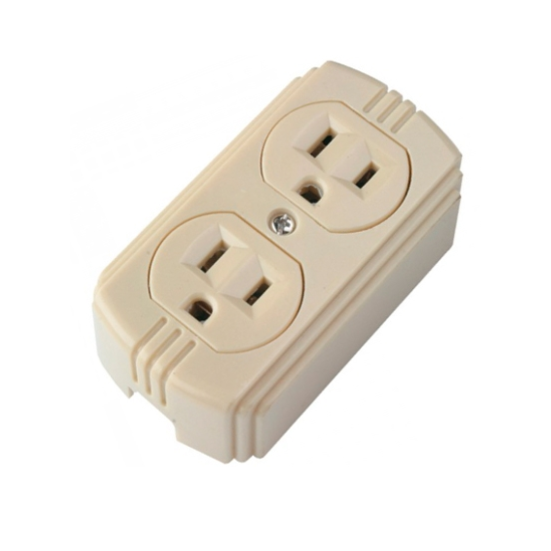 TOMA DOBLE SOBREPONER BEIGE