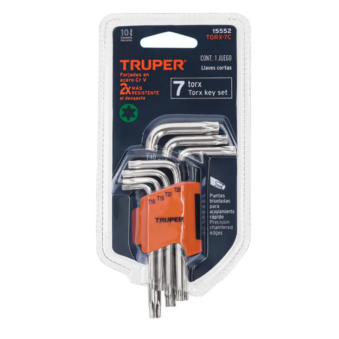 JUEGO LLAVES TORX 7 PIEZAS TRUPER