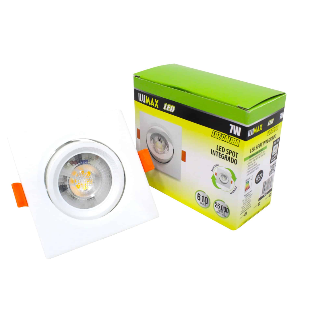 LED SPOT INTEGRADA CUADRADO 7W LUZ CALIDA