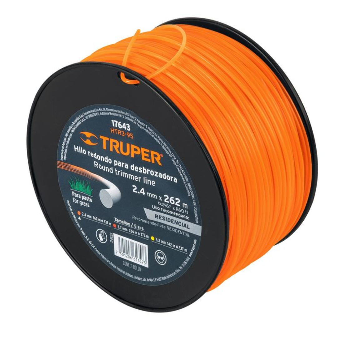 HILO REDONDO PARA DESBROZADORA 2.4MM X 12MT