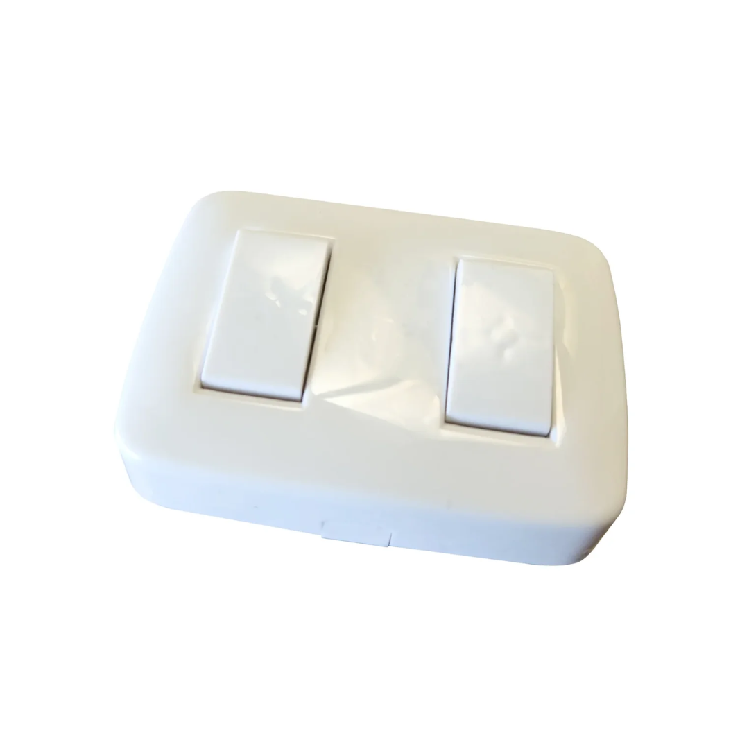 INTERRUPTOR DOBLE BLANCO SOBREPONER