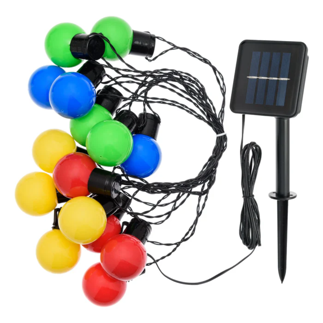 RAMAL SOLAR 5MT 10 BOMBILLO 3W PIN PON COLORES MULTICOLOR