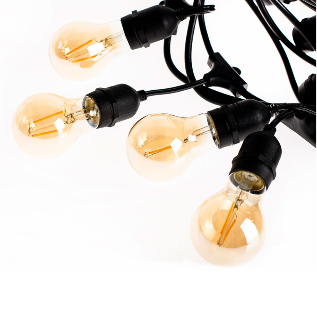 RAMAL SOLAR 5MT 10 BOMBILLO 5W TRADICIONAL TRANSPARENTE FILAMENTOS
