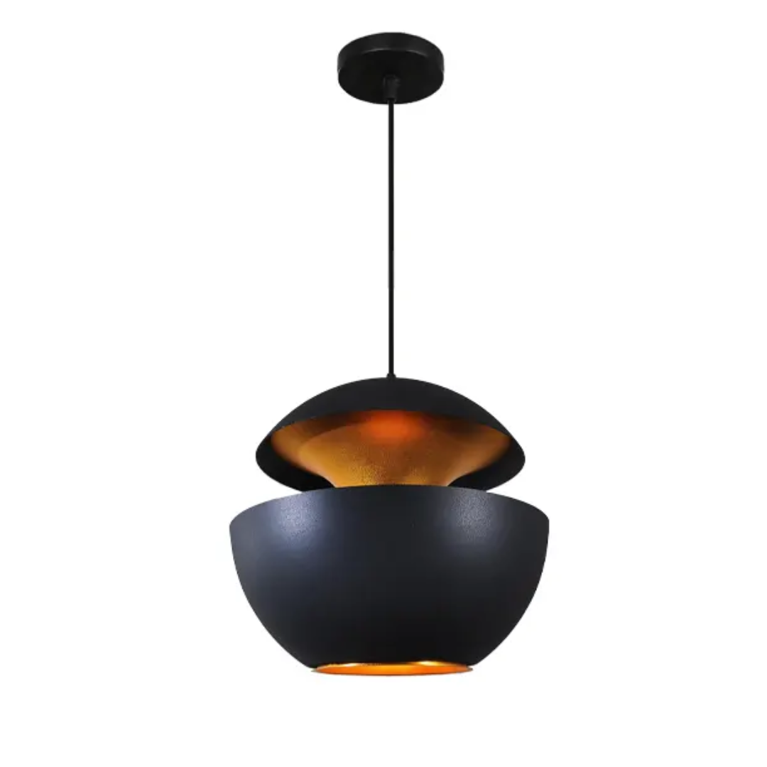 CHL07 LUMINARIA COLGANTE NEGRA CIRCULAR ABIERTA E2