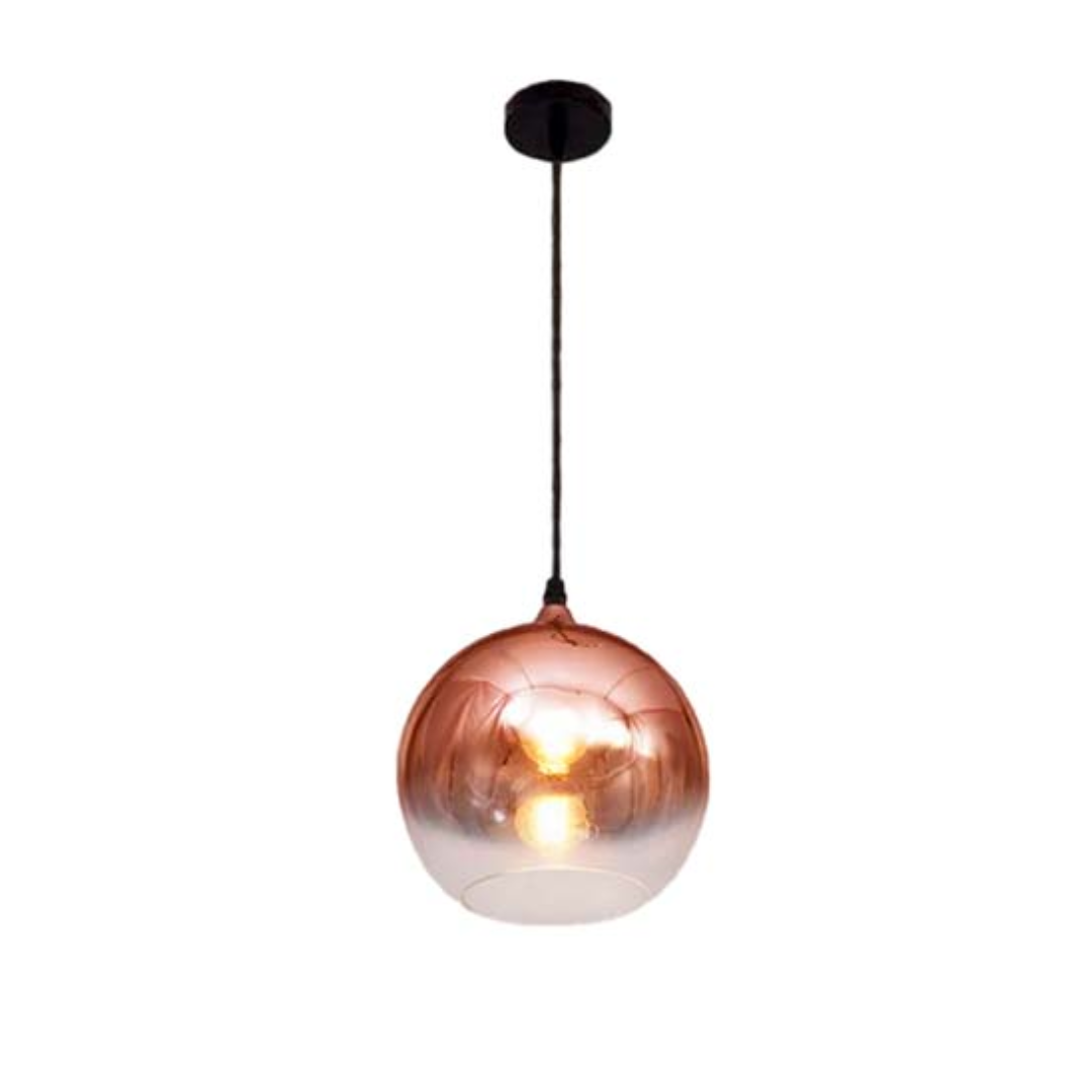 CHL08-1 LUMINARIA COLGANTE GLOBO ORO ROSADO E27