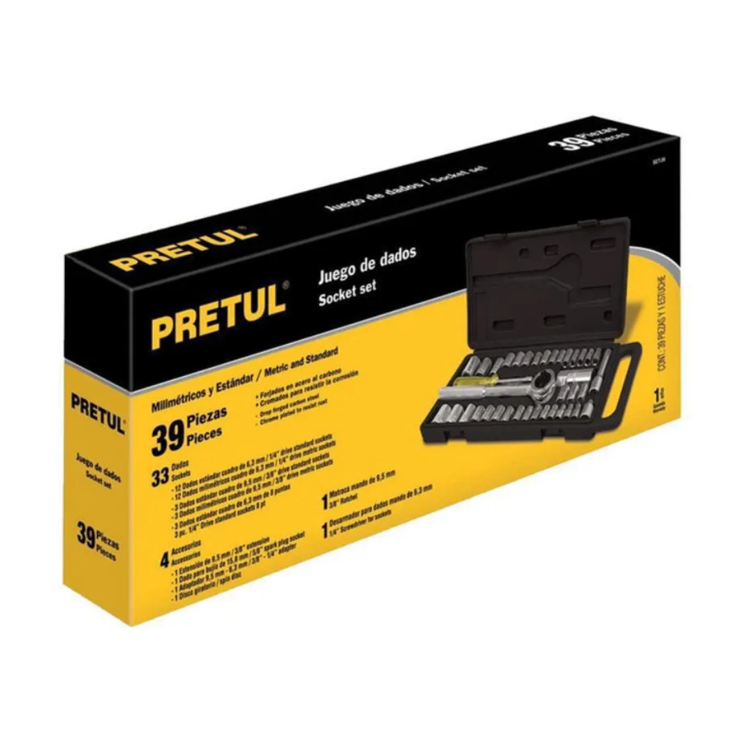 JUEGO RACHET 1/4-3/8 39 PIEZAS FINO