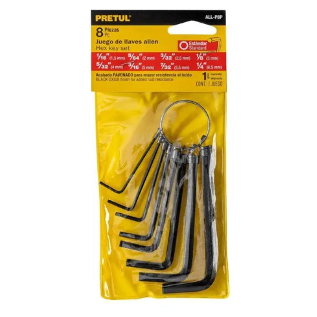 JUEGO BRISTOL 8 LLAVES PULGADAS